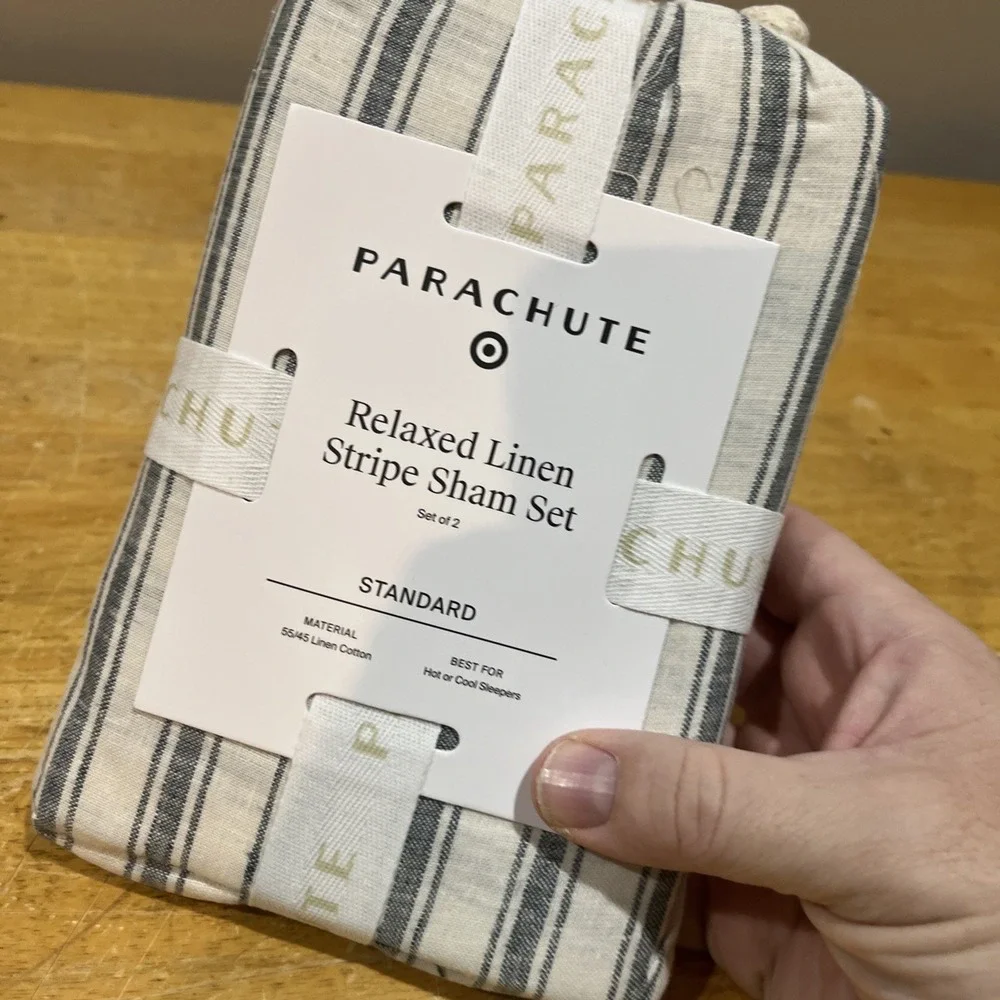 Parachute‎ Relaxed Linen Stripe Sham Set Cove & Parchment Beach